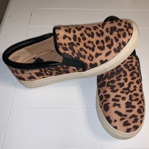 Leopard print slip-on sneakers